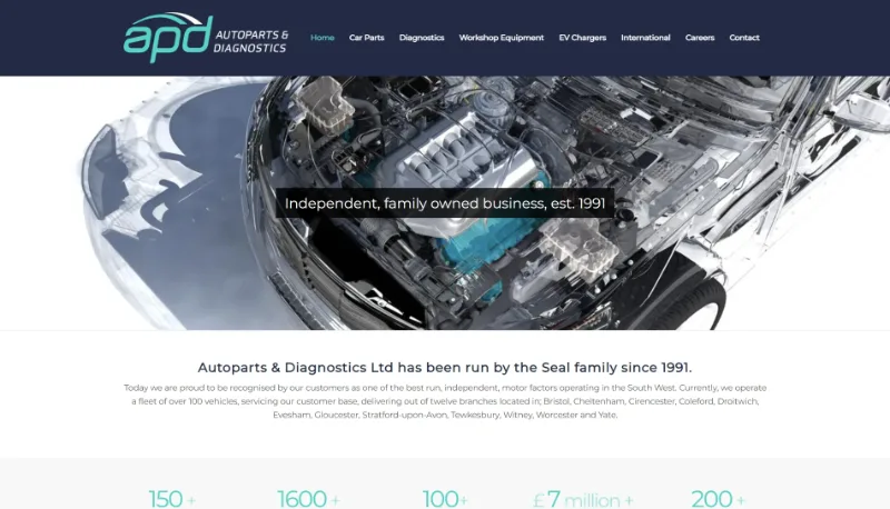 Autoparts & Diagnostics website designed by Luxe Websites