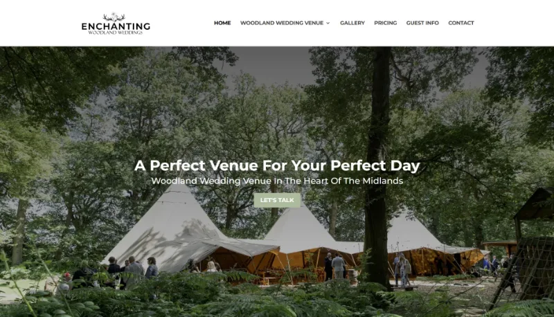Enchanting Woodland Weddings website designed by Luxe Websites