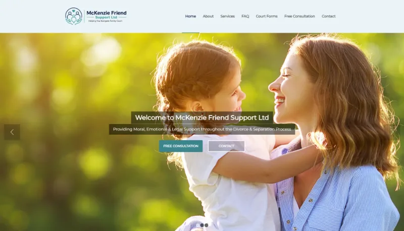 McKenzie Friend Support website designed by Luxe Websites
