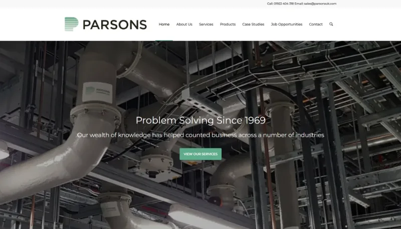 Parsons website designed by Luxe Websites