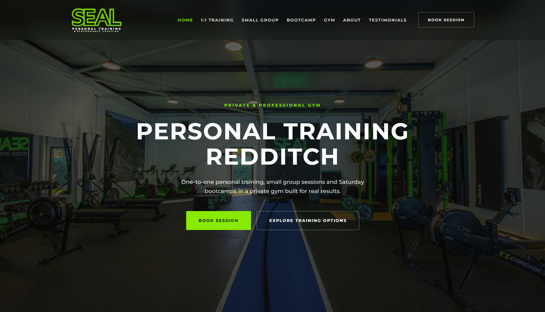 Seal Personal Training website designed by Luxe Websites