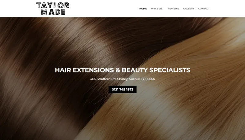 Taylor Made website designed by Luxe Websites